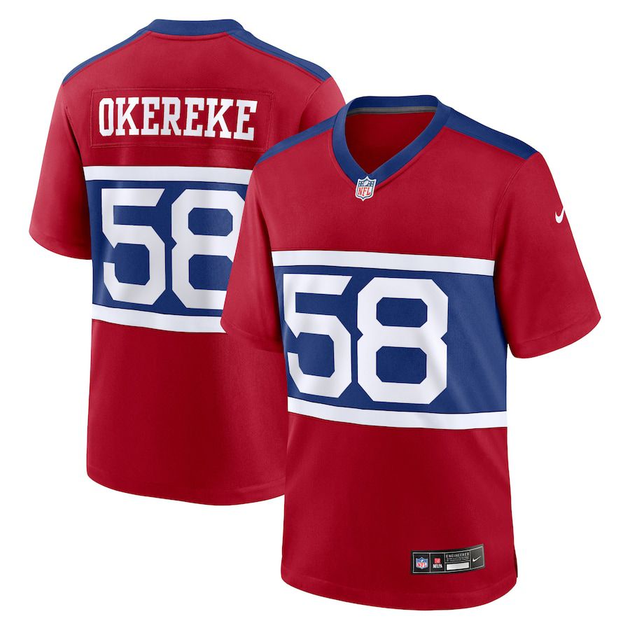 Men New York Giants #58 Bobby Okereke Nike Century Red Alternate Player Game NFL Jersey